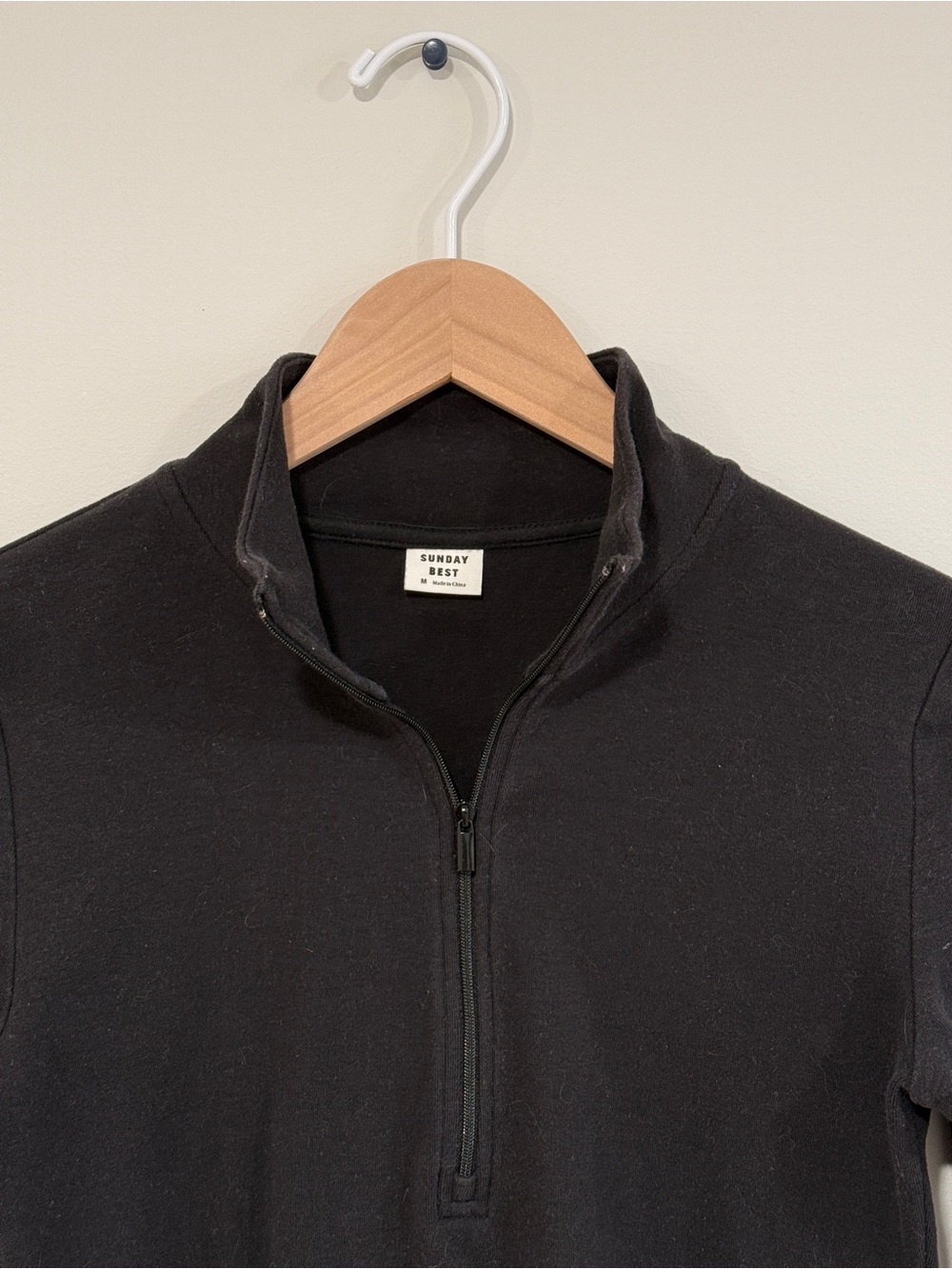 Aritzia’s Sunday Best Black Half-Zip Long Sleeve Top - Picture 2 of 3